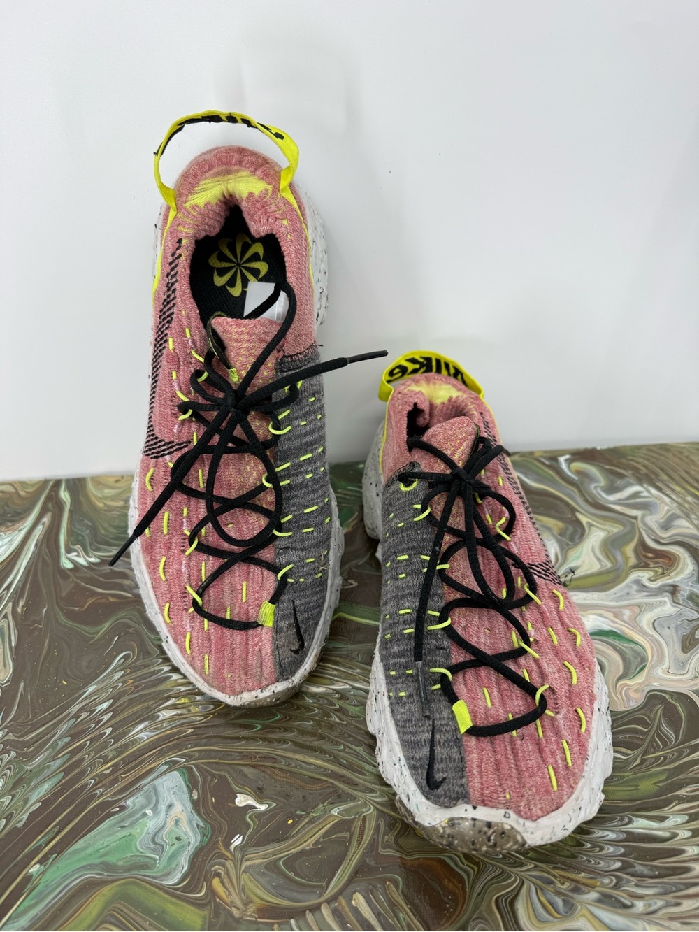 Nike Space Hippie 04 sneakers in the "Lemon Venom/Light Arctic Pink 7.5